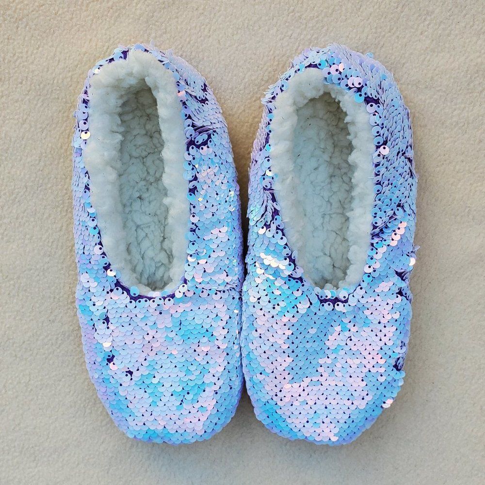 Unicorn color sequin slipper socks